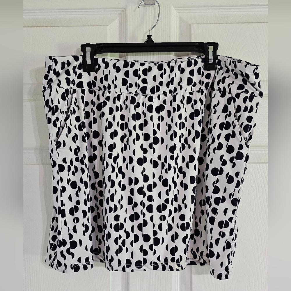 Navy and White Polka Dot Skort